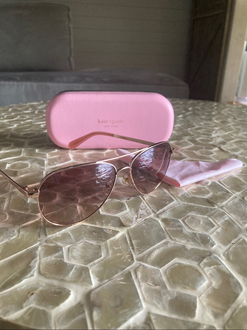 NEW!  Kate♠️spade varese 52mm gradient pilot sunglasses - Picture 4 of 10